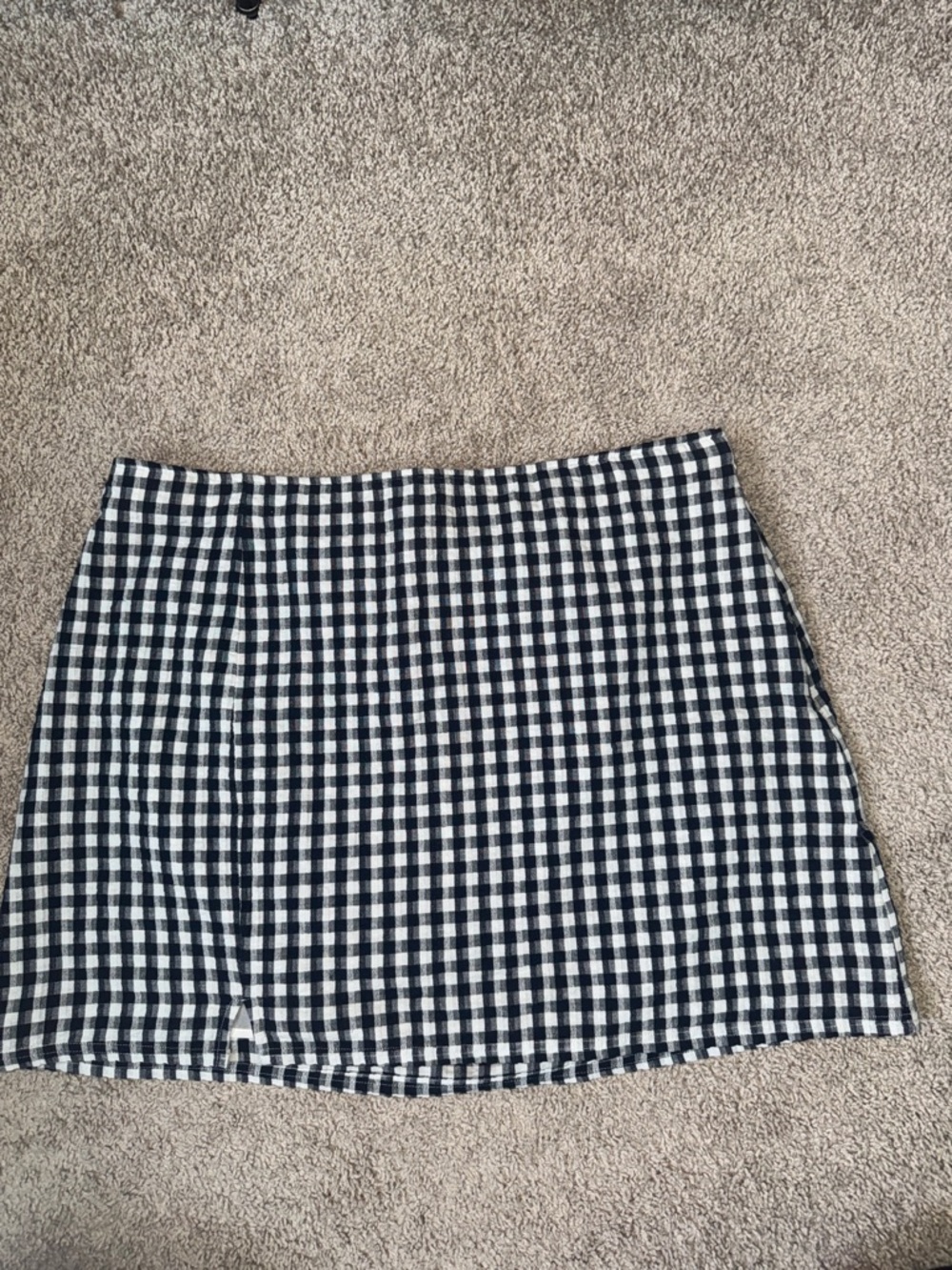 American Eagle Outfitters Navy and White Gingham Mini Skirt